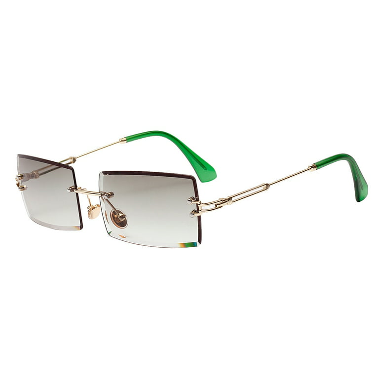 Fashion Small Rimless Rectangle Sunglasses Eyewear Square Glasses