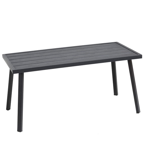 Small Rectangular Metal Outdoor Side Table, Compact Patio End Table for Tight Spaces, Weather-Resistant Accent Table for Porch, Balcony, Deck, Garden & Living Room (Sturdy Design, Easy Assembly)
