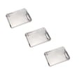 thumbnail image 1 of Small Rectangular Metal Serving Tray (3 Pack) - 10.6" x 7.9" Stainless Steel Platter, Lightweight & Stackable Food Tray for Snacks, Bread, or Condiments in Cafes & Home Kitchen, 1 of 6