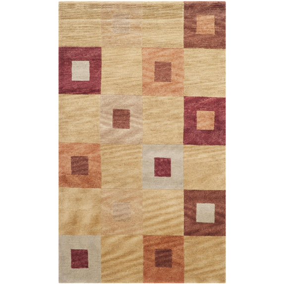 Small Rectangular Woolen Rug in Multicolor
