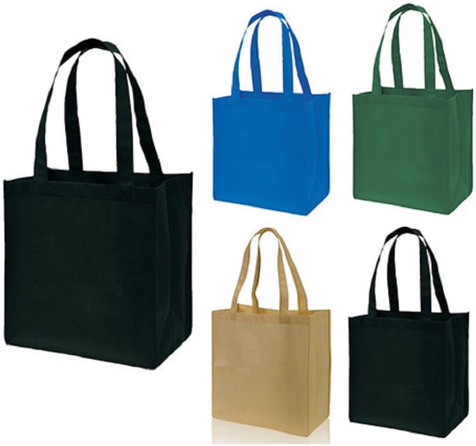 Small Recycled Shopper Tote Bag Non-Woven Full For Groceries, Books ...