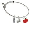 thumbnail image 1 of Small Red Apple Lil Sister Heart Expandable Bangle Bracelet, 1 of 1