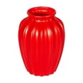 thumbnail image 1 of Small Red Art Style Vase, 7.5" Imitation Ceramic Plastic Vase for Dried Flowers, Living Room, Dining Table Decor, Modern Home & Office Centerpiece, 1 of 6