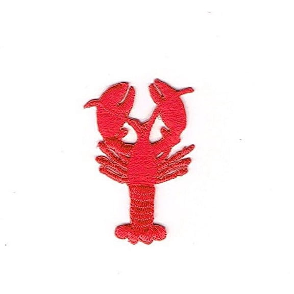 Small - Red Lobster - Crustacean - Iron on Embroidered Patch