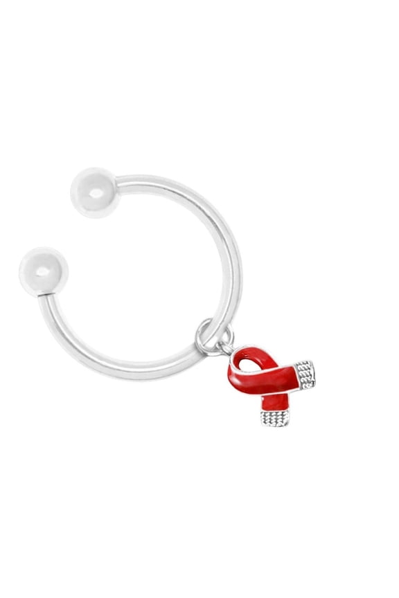 Small Red Ribbon Keychains