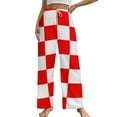 thumbnail image 1 of Small Red White Check Motorsport Race Flag Checkered Pajama Pants Loose Pajamas Female Breathable Home Trousers Leisure Sleeping Pants Large Size, 1 of 6