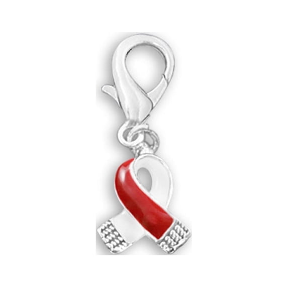 Small Red and White Ribbon Hanging Charms
