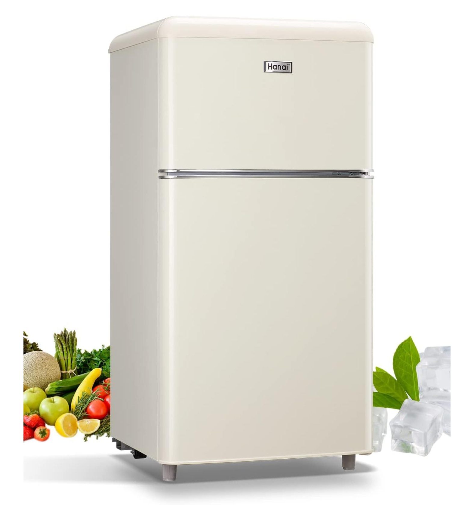 Small Refrigerator 3.5 Cu.Ft Dual Door Fridge With Freezer Mini