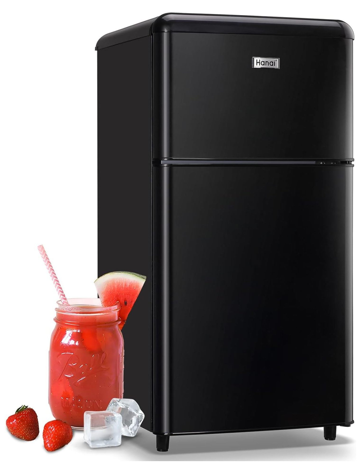Small Refrigerator with Freezer 3.5 Cu.Ft Mini Fridge for Bedroom Dual