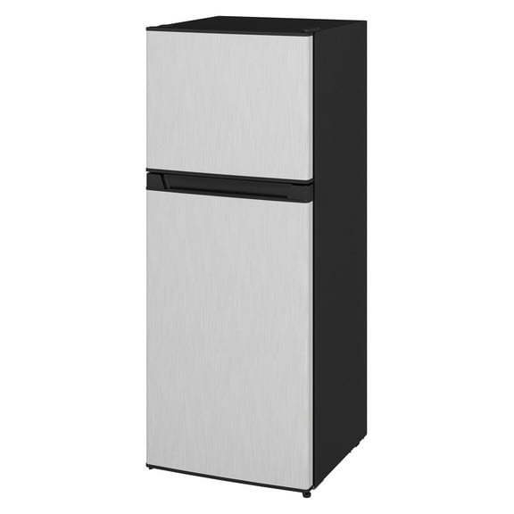 Small Refrigerator with Freezer, 4 Cu Ft Mini Fridge - Silver, Reversible Door, Dorm & Apartment Refrigerator