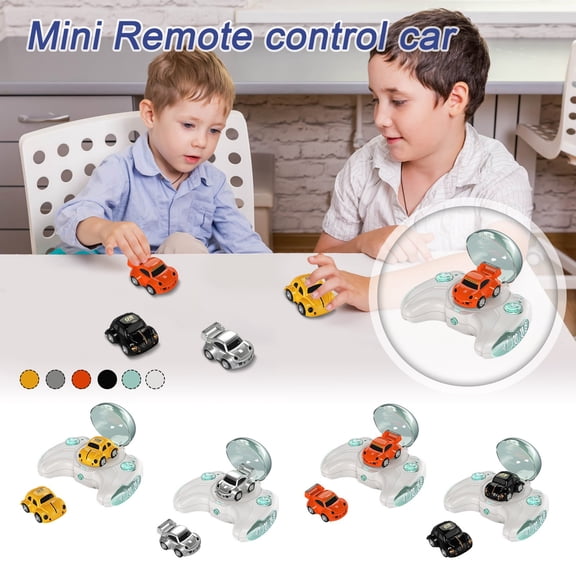 Small Remote Control Car, Portable Drift Stunt Car with LED Lights, USB Rechargeable RC Toy for Teens Age 3-9, Yellow