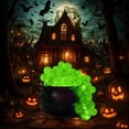 thumbnail image 1 of Small Remote Control Witch Cauldron with Green Lights | Animated LED Halloween Candy Jar with Sound Effects | Talking Witch Bucket for Home Party Decoration | Spell Book Design, 1 of 6