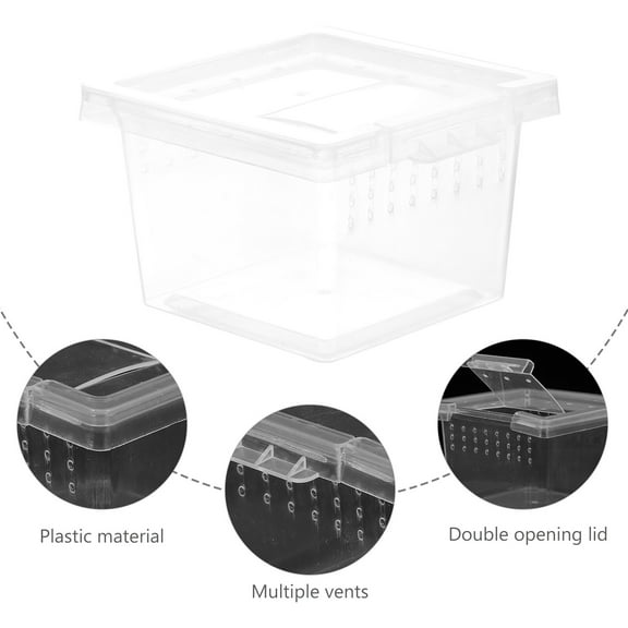 Small Reptile Breeding Box Case Feeding Hatching Container Reptile Tank Terrarium