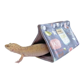 Small Reptile Gecko Hide Cave Portable Tunnel Hideaway for Leopard Gecko Hideout Dwarf Hamster Habitat Shelter Decor ( Gray )