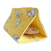 Small Reptile Gecko Hide Cave Portable Tunnel Hideaway for Leopard Gecko Hideout Dwarf Hamster Habitat Shelter Decor ( Yellow )
