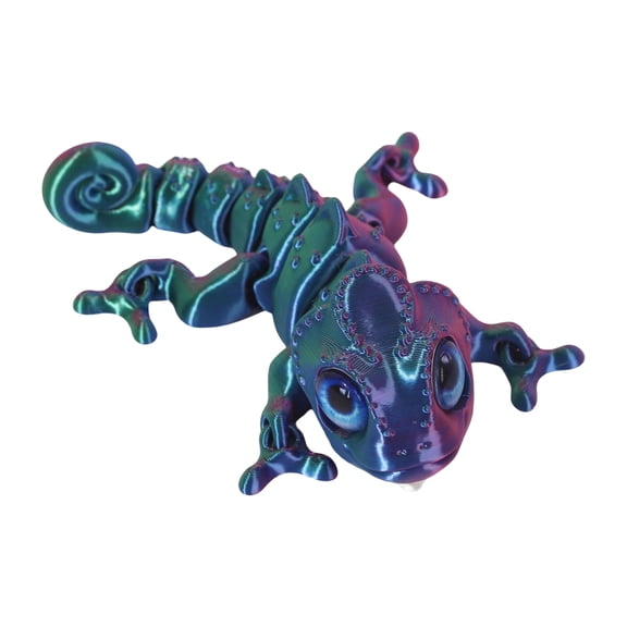 Small Reptiles Sculpture with Realistic Eye Poseable Articulated Joints Figurine Ornament for Desktop Display