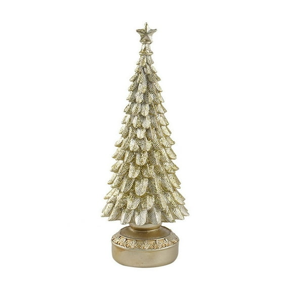 Small Resin Christmas Tree Figurine for Desktop Decor, Festive Holiday Centerpiece for Home and Office, Durable Tabletop Decoration for Seasonal Celebrations and Gift Giving
