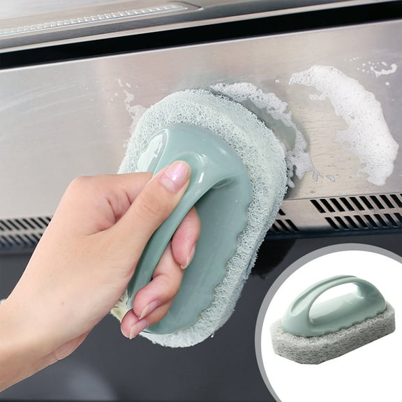 Multi-Function Cleaning Brush | Strong Decontamination Scrubber for Kitchen Pots, Tiles & Stove | Dense Plastic Bristles | Pink, Blue or Green Color Options | 1-Piece Household Cleaning Tool