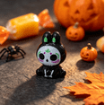 thumbnail image 1 of Small Resin Sugar Skull Rabbit Figurines Hand Painted Skeleton Ornament for Halloween Table Shelf and Cabinet Decor, 1 of 5