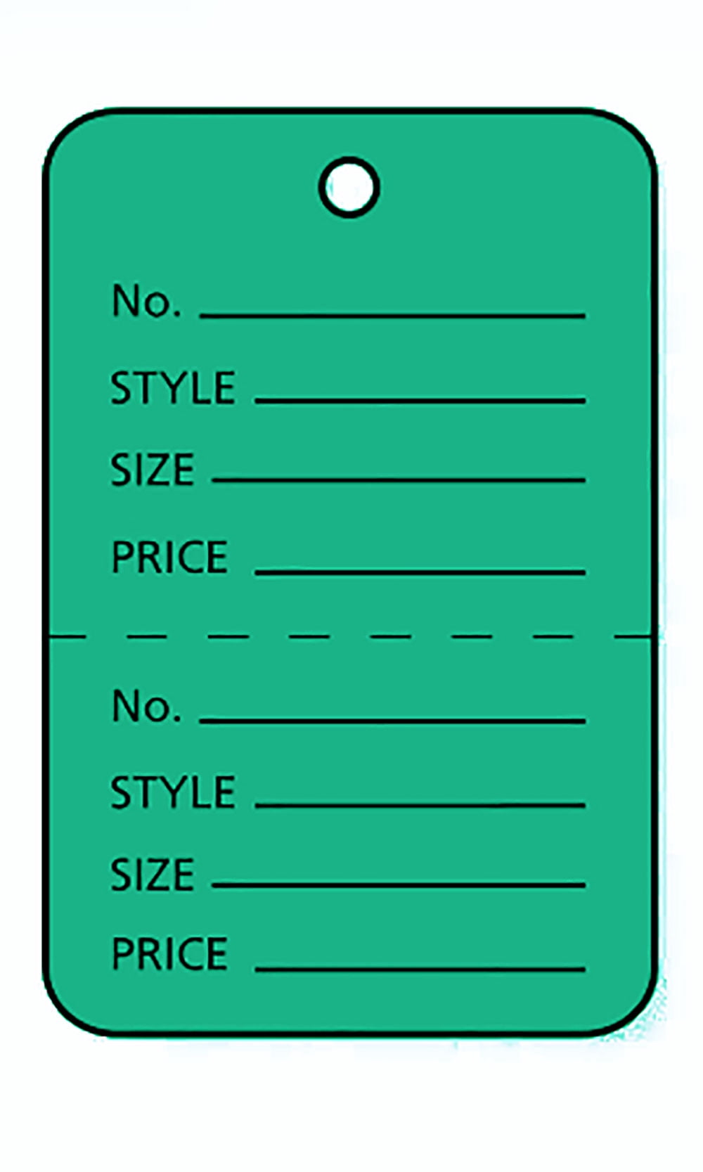 Small Retail Price Tag - Green - Unstrung - 1¾” W x 1⅞”H - Case of 1000 ...