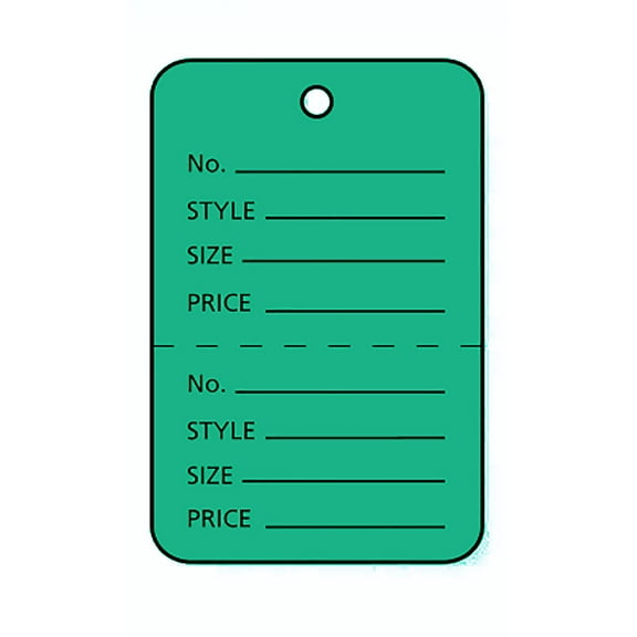 Small Retail Price Tag - Green - Unstrung - 1¾” W x 1⅞”H - Case of 1000- Green Paper Price Tags - Unstrung Tags for Clothes and Retail Use - Multi-Use Price Tag for Merchandise and Inventory Labeling