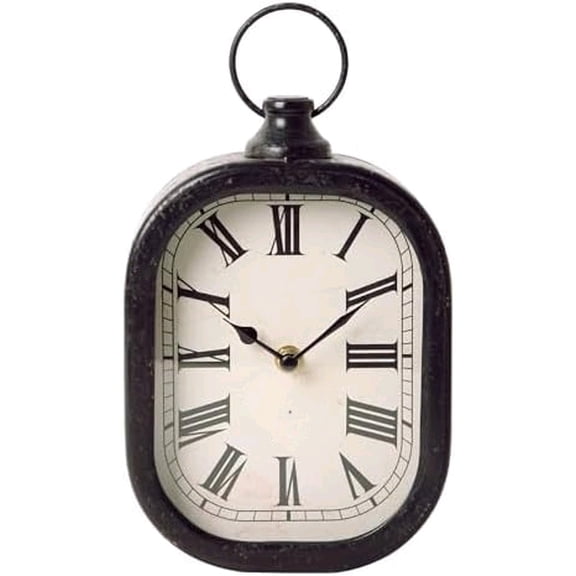 Small Retro Black Wall Clock, Silent Battery Operated Vintage Metal Rectangle Analog Hanging Clock for Bathroom Kitchen Living Room Bedroom Office (10.6" H x 6" W)$$Home Decor, Kitchen, & Other