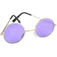 thumbnail image 1 of Small Retro Lennon Inspired Style Colored Purple Lens Round Metal Sunglasses, 1 of 1