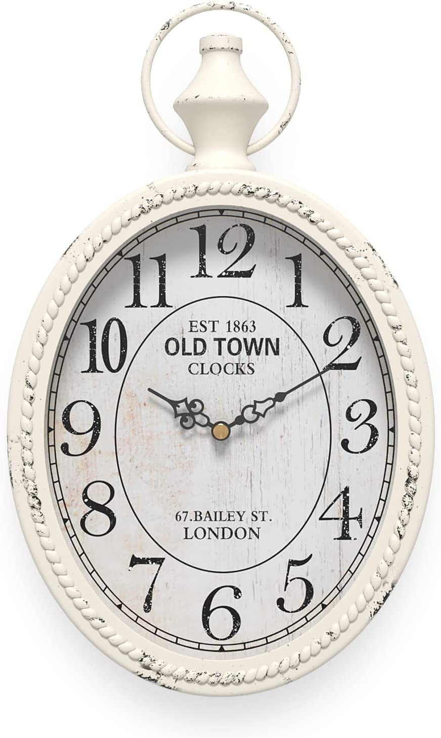 Small Retro Oval Wall Clock, Antique Old Design, White Vintage Style ...