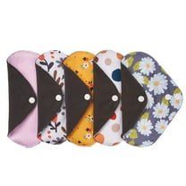 Small Reusable Menstrual Pads,Breathable Mesh Surface Cloth Pads,7.81 inch Sanitary Pads Set with Wings for Women,Washable Overnight Cloth Panty Liners Period Pads-5PCS