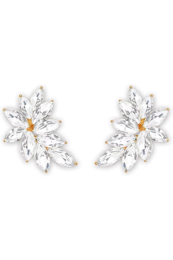 Small Rhinestone Earring Stud for Women Dainty Marquise Crystal Cluster Wedding Earring[c8655]