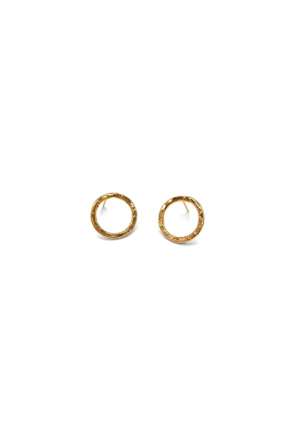 Small Rhodri Textured Circular Post Earrings