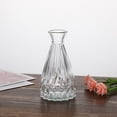 thumbnail image 1 of Small Ribbed Glass Vase, Decorative Textured Buds Vase for Table Centerpieces, Modern Clear Floral Container for Living Room and Office Decor, SouMaox, 1 of 6