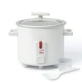thumbnail image 1 of Small Rice Cooker, 1.5 Quart Mini Non-Stick Coated Insert Food Steamer and Dishwasher-Safe Glass Lid and Pot, White, 1 of 9