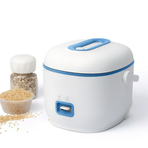 Small Rice Cooker, Mini Food Steamer 1 Cup-2 Cup Non-Stick Coated Insert Kitchen Appliances, Blue