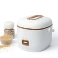 thumbnail image 1 of Small Rice Cooker, Mini Food Steamer 1 Cup-2 Cup Non-Stick Coated Insert Kitchen Appliances, Brown, 1 of 9