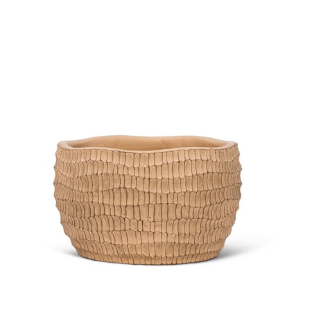 Small Ridged Low Round Planter