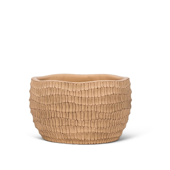 Small Ridged Low Round Planter