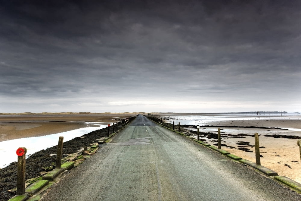 Small Road Near A Beach NorthumberlandEngland Canvas Art - John Short Design Pics (38 x 24)
