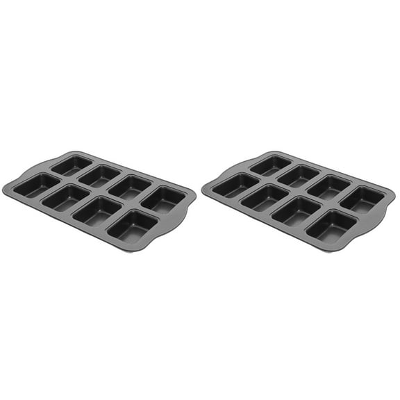 Small Roasting Pan Mini Loaf Square Cupcake Pans Baking Muffin Carbon Steel 2 Pieces