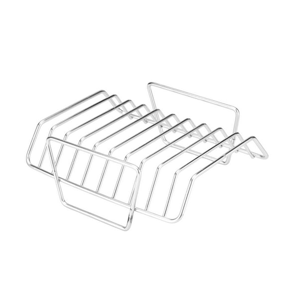 Small Roasting Rack Wire Rack for Baking Sheet, Stainless Steel Grilling Rib Rack Heavy Duty Bbq Tool for Lamb and Meats, for Camping (Silver, 9.65")