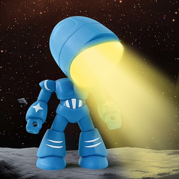 Small Robot Night Light Desktop Morphological Nightlight of Color Robot Practical Bedroom Nightstand Boy Birthday Gift Personalized for Bedroom Family Dormitory