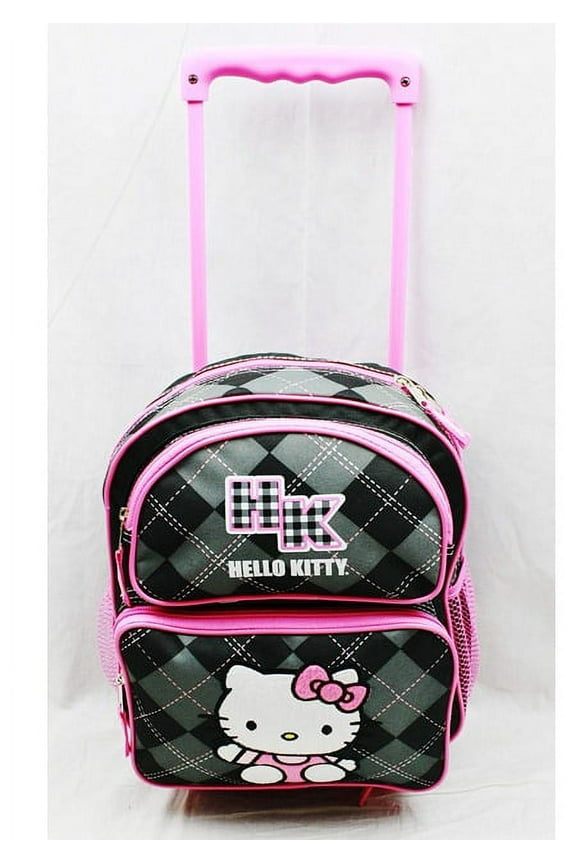 Small Rolling Backpack - - Black Checker New School Bag 82082