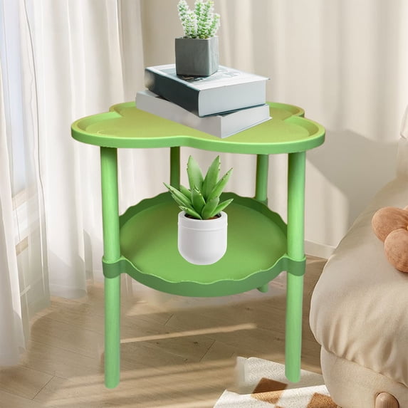 Small Rolling Bedside Table with Wheels | 2-Tier Storage Shelf for Living Room, Bedroom, or Dorm | Mobile Snack & Coffee Table | 1 Pack
