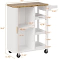 Image showcasing Small Rolling Kitchen Island Cart with Sliding Doors, 35.3 Mobile ...