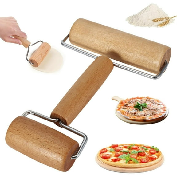 Small Rolling Pin,Double-Head Rolling Pin,Wooden Baking Roller Pin,Non-Stick Fondant Roller,1 Pc Wood Dough Roller for Home Kitchen Baking Cooking,Easy to Clean,Topboutique
