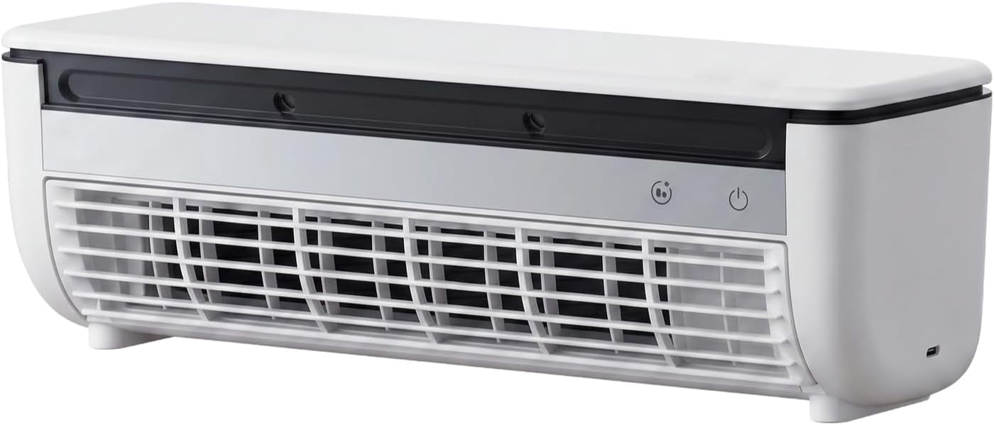Small Room Mini Air Conditioner Portable, Wall Mounted Ductless Evaporative Air Cooler with Remote Control, 3 Speed Cooling Fan for Bedroom Kitchen(White)