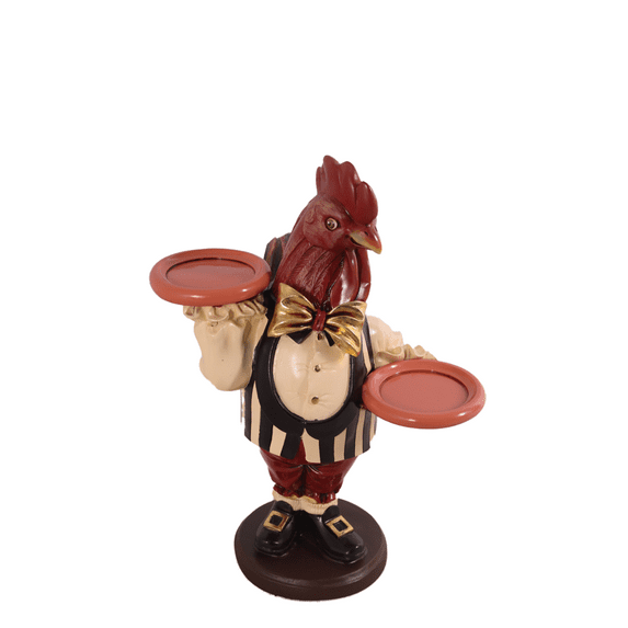 Small Rooster Butler Statue