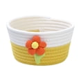 thumbnail image 1 of Small Rope Woven Storage Basket for Home Office for Organizing Makeup Keys, Cute Decorative Bins for Desktop Use Yellow, 1 of 6