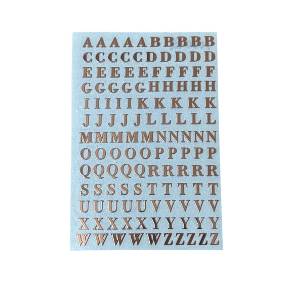 Small Rose Gold Self Adhesive 3D Alphabet Letter Stickers Glitter Alloy Tiny Letters For Scrapbooking DIY Art Cap Decoration