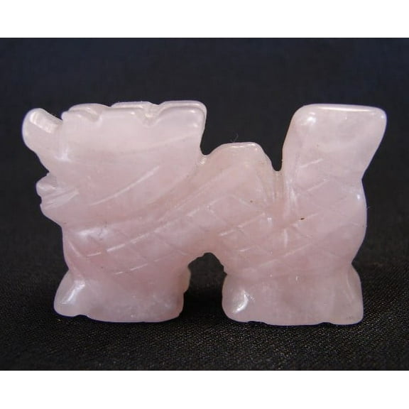 Small Rose Quartz Dragon Statue